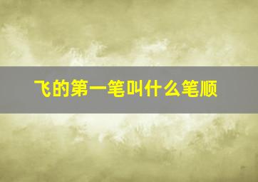 飞的第一笔叫什么笔顺