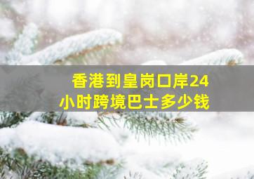 香港到皇岗口岸24小时跨境巴士多少钱