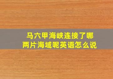 马六甲海峡连接了哪两片海域呢英语怎么说