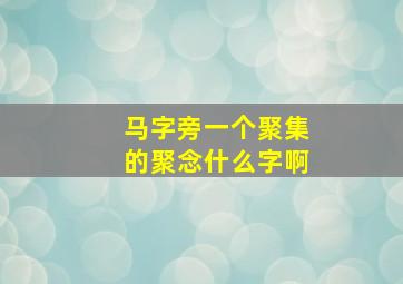 马字旁一个聚集的聚念什么字啊