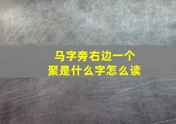 马字旁右边一个聚是什么字怎么读