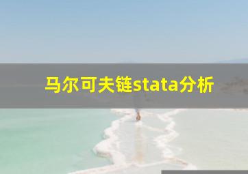 马尔可夫链stata分析