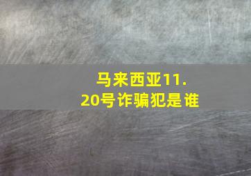 马来西亚11.20号诈骗犯是谁