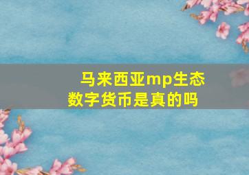 马来西亚mp生态数字货币是真的吗