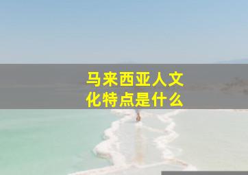 马来西亚人文化特点是什么