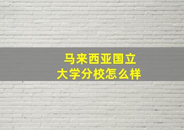 马来西亚国立大学分校怎么样