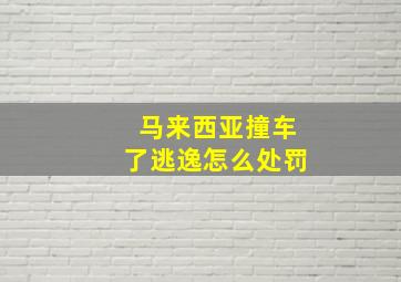 马来西亚撞车了逃逸怎么处罚