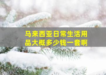 马来西亚日常生活用品大概多少钱一套啊