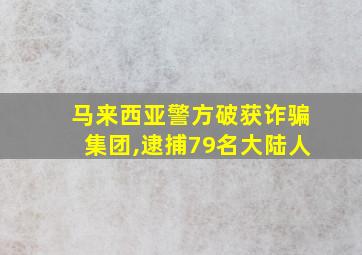 马来西亚警方破获诈骗集团,逮捕79名大陆人