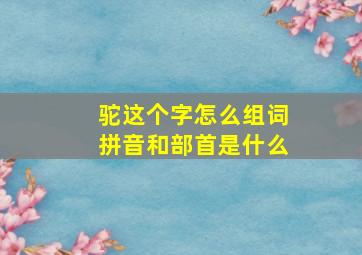 驼这个字怎么组词拼音和部首是什么