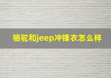 骆驼和jeep冲锋衣怎么样