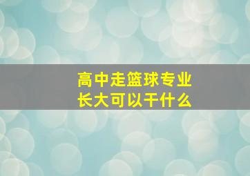 高中走篮球专业长大可以干什么