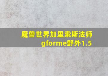 魔兽世界加里索斯法师gforme野外1.5