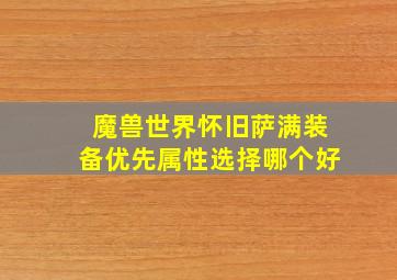 魔兽世界怀旧萨满装备优先属性选择哪个好