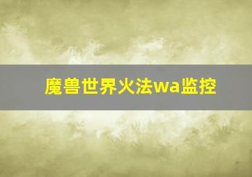 魔兽世界火法wa监控