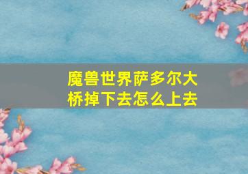 魔兽世界萨多尔大桥掉下去怎么上去