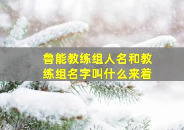 鲁能教练组人名和教练组名字叫什么来着