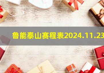 鲁能泰山赛程表2024.11.23