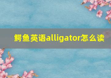 鳄鱼英语alligator怎么读