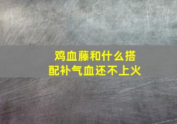 鸡血藤和什么搭配补气血还不上火