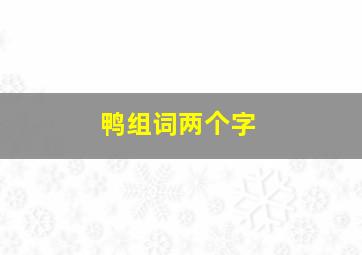 鸭组词两个字