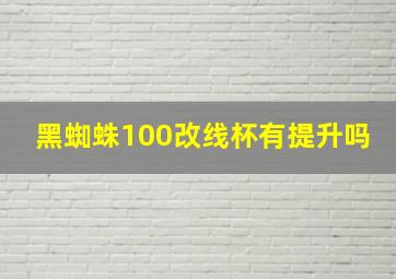 黑蜘蛛100改线杯有提升吗