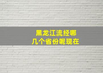 黑龙江流经哪几个省份呢现在