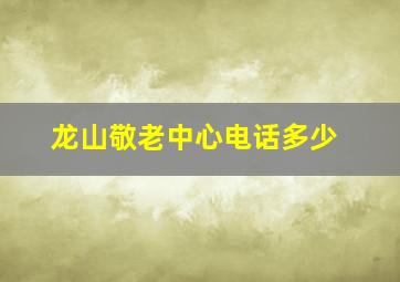 龙山敬老中心电话多少