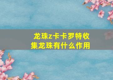 龙珠z卡卡罗特收集龙珠有什么作用