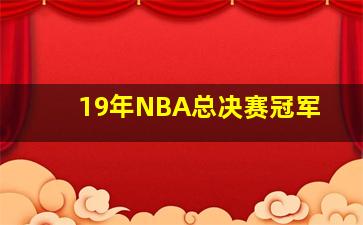 19年NBA总决赛冠军