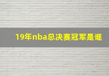 19年nba总决赛冠军是谁