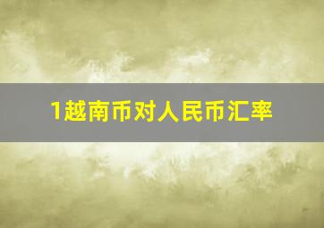 1越南币对人民币汇率