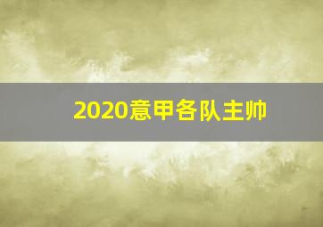 2020意甲各队主帅