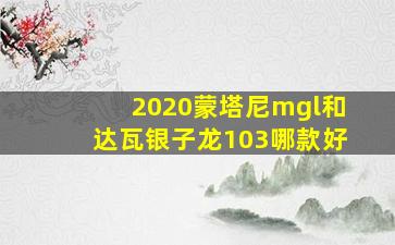 2020蒙塔尼mgl和达瓦银子龙103哪款好