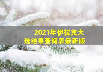 2021年伊拉克大选结果查询表最新版