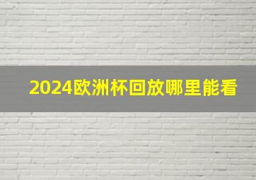 2024欧洲杯回放哪里能看