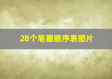 28个笔画顺序表图片