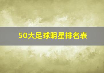 50大足球明星排名表