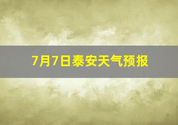 7月7日泰安天气预报