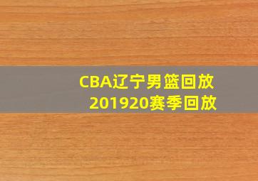 CBA辽宁男篮回放201920赛季回放