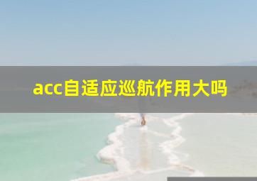 acc自适应巡航作用大吗