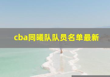 cba同曦队队员名单最新