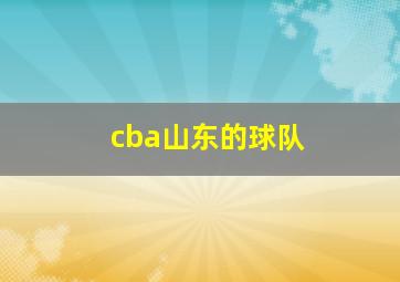 cba山东的球队