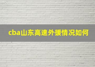 cba山东高速外援情况如何