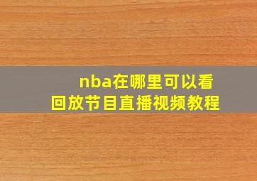 nba在哪里可以看回放节目直播视频教程