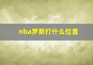 nba罗斯打什么位置