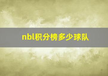 nbl积分榜多少球队