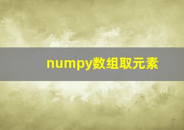 numpy数组取元素