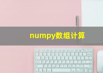 numpy数组计算