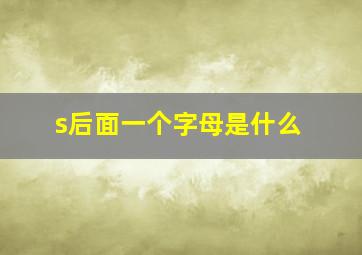 s后面一个字母是什么